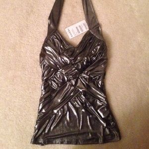 Bebe pewter halter top